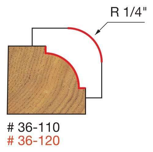 1/4″ Radius Beading Bit 1″ (Dia.) x 1/2″ (h), 1/4″ Shank 36-110