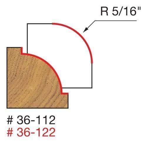 5/16″ Radius Beading Bit 1-1/8″ (Dia.) x 1/2″ (h), 1/4″ Shank 36-112