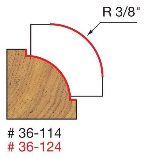 3/8″ Radius Beading Bit 1-1/4″ (Dia.) x 5/8″ (h), 1/4″ Shank 36-114
