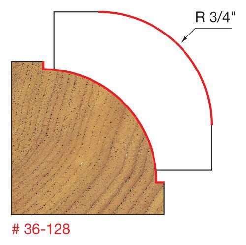 3/4″ Radius x 2-1/2″ (Dia.) Beading Bit (Quadra-Cut)