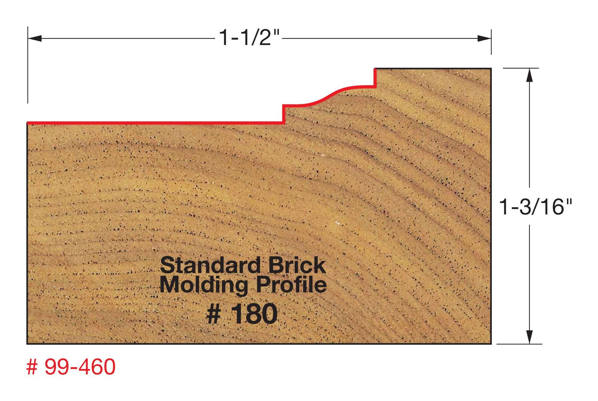 Freud 3-1/2 99-460 Brick Molding Bit with 1/2 Shank Dia. 