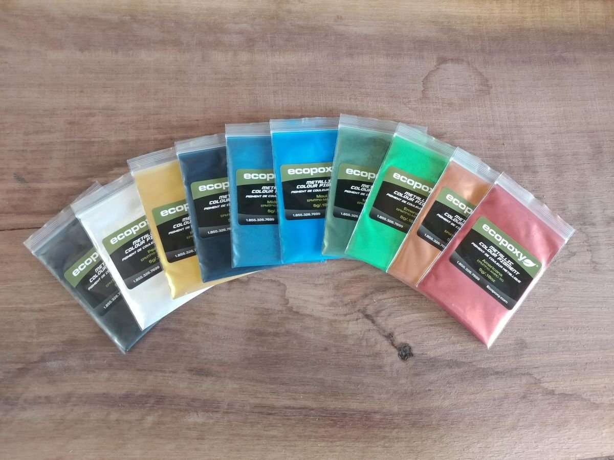 metallic epoxy clear resin pigment sample pack